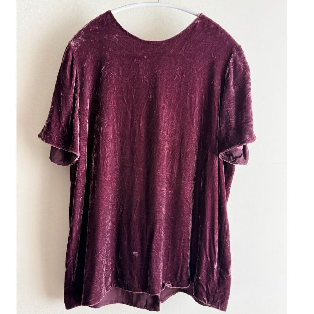 Vince purple velvet short-sleeve top - Small